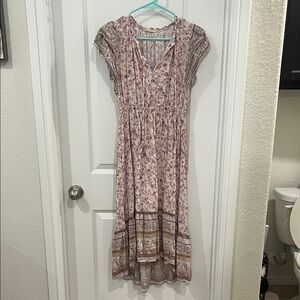 Floral Pink Maxi Dress (high-low)